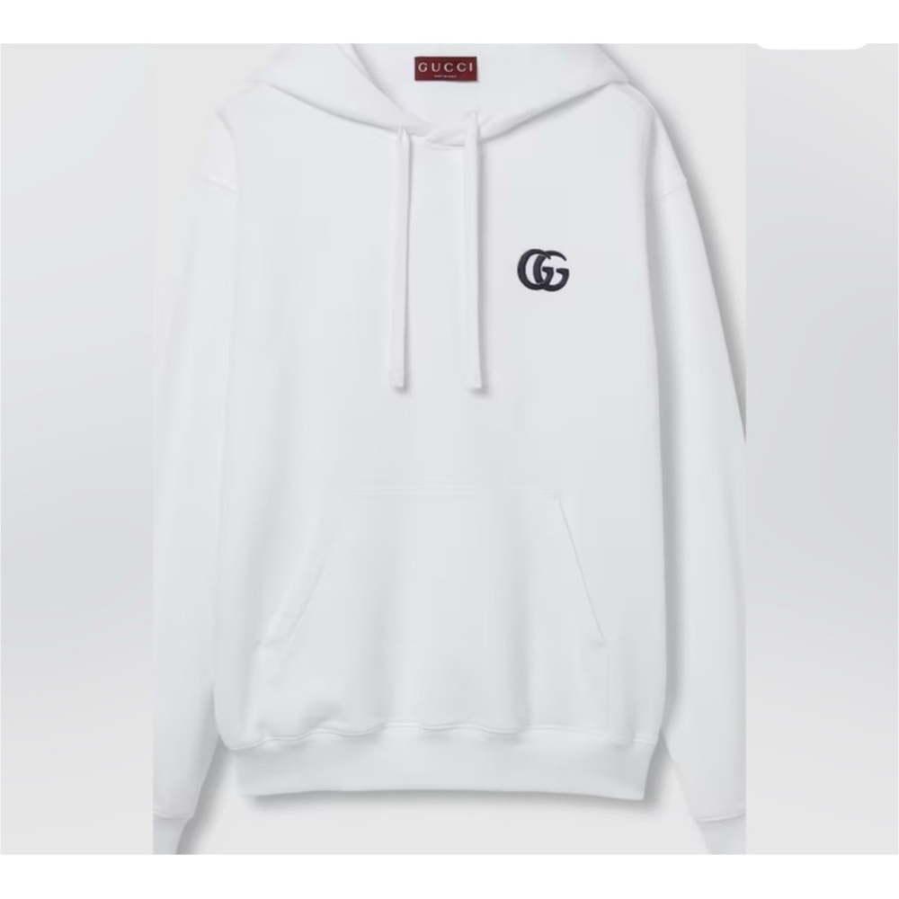 Gucci, cotton jersey hoodie double G embroidery size XXXL made in Italy